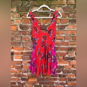Free People Red & Pink Floral Dress